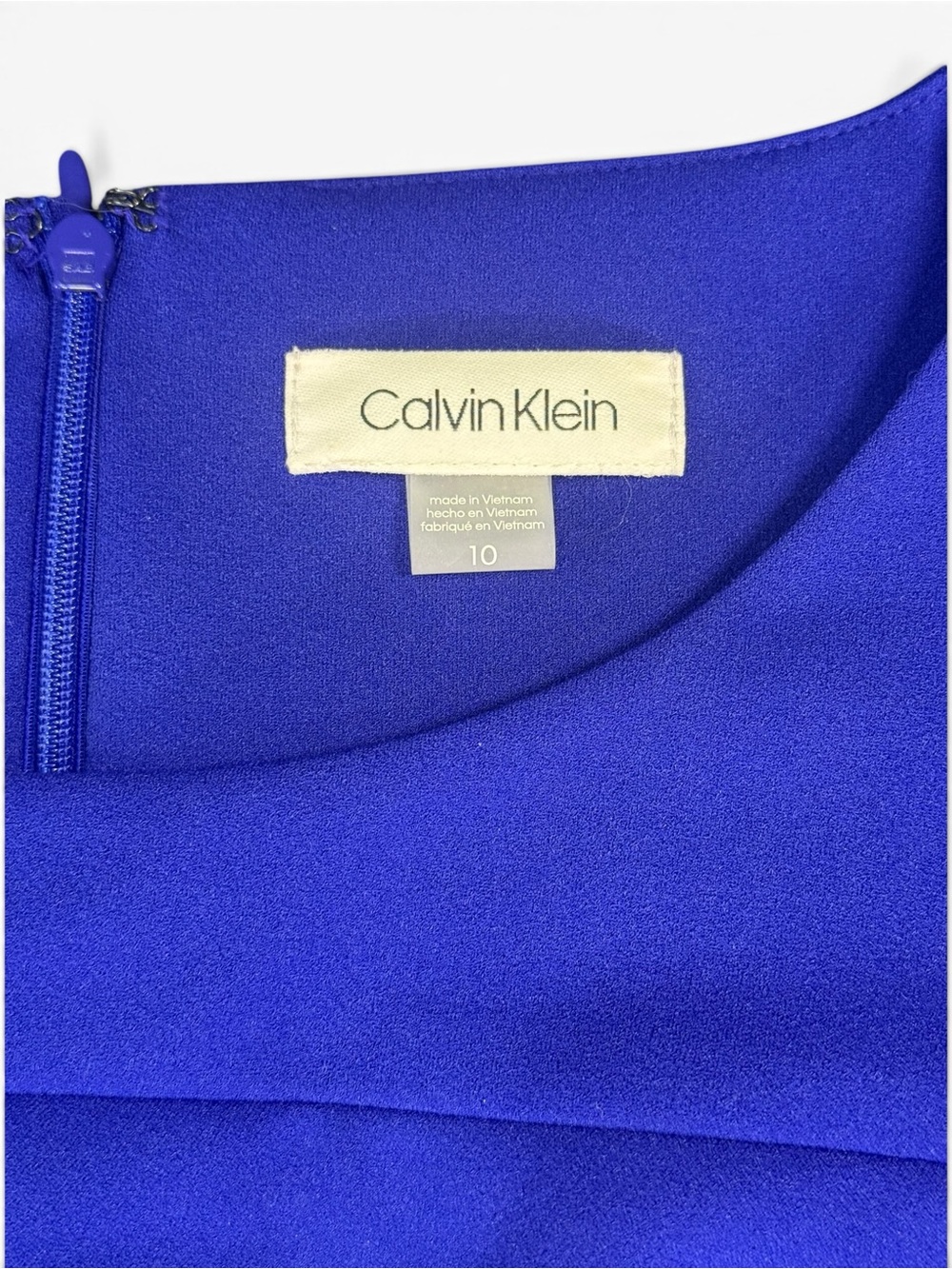 Calvin Klein Cobalt Blue Sleeveless Sheath Dress size 10 - Picture 3 of 7